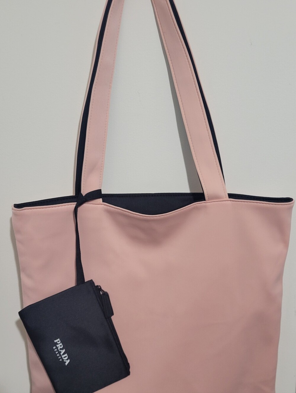 Prada Black/Pink Reversable Tote with Pink/Black Straps - GWP